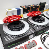 AP RACING CP7040 6 PISTON CALIPERS + KPR BRAKES HT5000S (HT5S) PERFORMANCE 343MM SLOTTED DISC ROTOR + BIG BRAKE FULL UPGRADE KIT FOR LAND CRUISER (FITS 17" WHEEL)