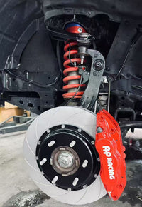 AP RACING CP7040 6 PISTON CALIPERS + KPR BRAKES HT5000S (HT5S) PERFORMANCE 343MM SLOTTED DISC ROTOR + BIG BRAKE FULL UPGRADE KIT FOR LAND CRUISER (FITS 17" WHEEL)