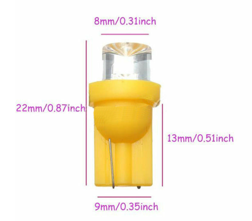 2 X YELLOW LED  GLOBES T10 5W FOR AUTOMOTIVE MULTIPURPOSE USAGE