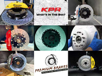 BREMBO (RED / BLACK) 4 PISTON F50 Calipers + KPR DRILLED 355mm/380MM Rotors Full brake upgrade Big Brake Kit suits FORD FALCON BA BF FG XR6 XR8