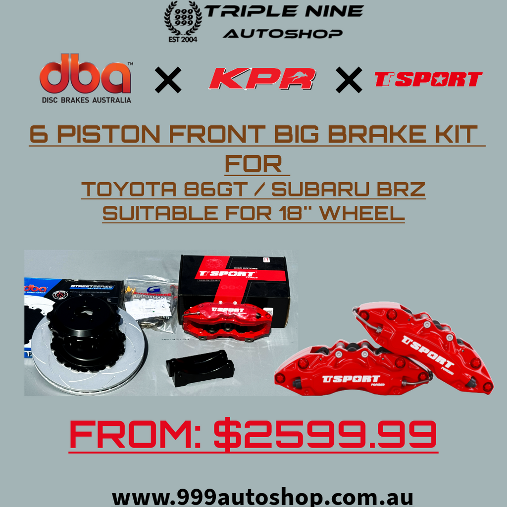 6 PISTON BIG FRONT BRAKE KIT FOR TOYOTA 86 GT / SUBARU BRZ (DBA X KPR X TTSPORT) SUITABLE 18'' WHEEL