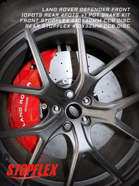 Big brake kit for Land Rover Defender FRONT & REAR  (Akebono 10 pots caliper front + Akebono 4 pots rear +EPB+ F&R CCB ceramic rotors)