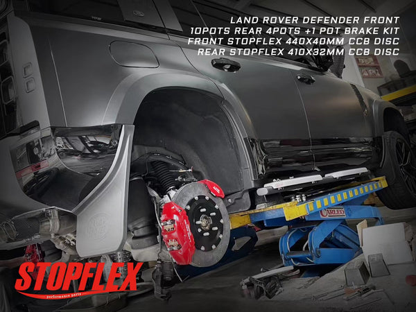 Big brake kit for Land Rover Defender FRONT & REAR (Akebono 10 pots ca ...