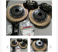 BREMBO (RED / BLACK) 4 PISTON F50 Calipers + KPR DRILLED 355mm/380MM Rotors Full brake upgrade Big Brake Kit suits FORD FALCON BA BF FG XR6 XR8