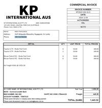 Sample order --  Nalin Premaratna -- Sri Lanka --KPR brake pads