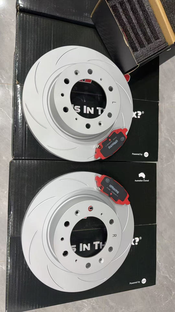 ROTORs + HD PADS - KPR BRAKES HT4000S HT4S SLOTTED PERFORMANCE DISC BRAKE ROTOR REAR   FIT GWM TANK300 / TANK 500  KPR43185S (REF: DBA3185S)