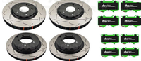 FRONT + REAR UPGRADE KIT -  DBA T3 SLOTTED 4000 SERIES PERFORMANCE ROTORS + DBA BRAKE PADS TO SUIT FALCON BA BF (FRONT 322MM ROTOR UPGRADE KIT)