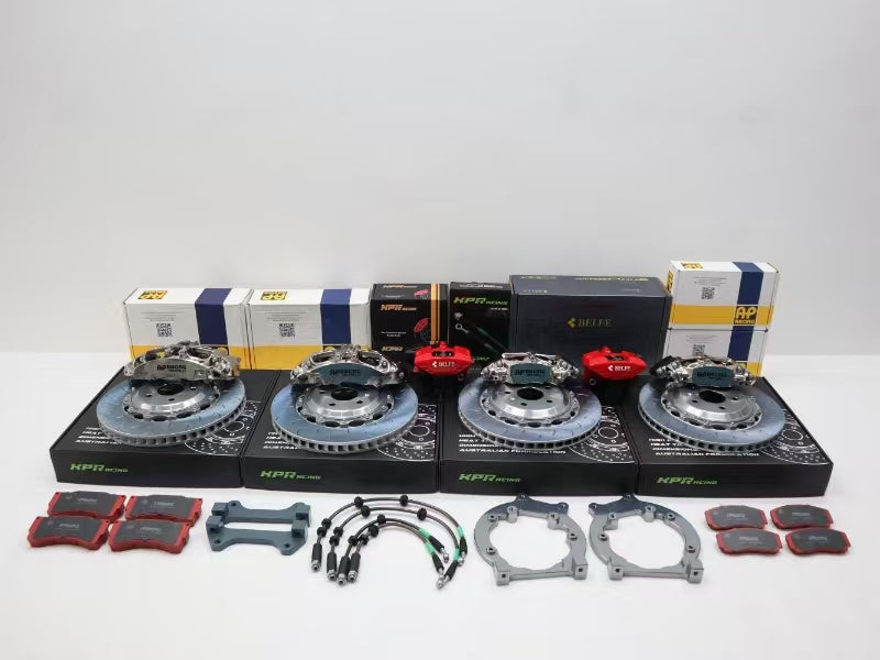 AP RACING PRO 5000R Nickel Plate CP9665 +CP9448 CALIPER X KPR BRAKE ROTORS + E-BRAKE CALIPER (REAR) FULL BOLT ON KIT