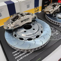 AP RACING PRO 5000R Nickel Plate CP9665 +CP9448 CALIPER X KPR BRAKE ROTORS + E-BRAKE CALIPER (REAR) FULL BOLT ON KIT