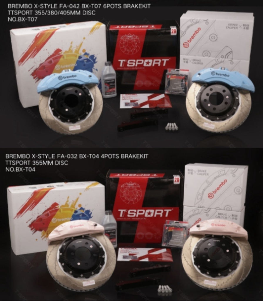 brembo x-style 4piston calipers + pads + rotors rear 355mmbig brake kit