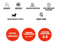 MITSUBISHI EVO X brake upgrade combo (Front + Rear KPR PRO- STREET  CERAMIC + BRAKE PADS )