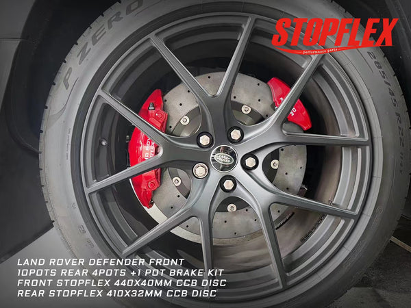 Big brake kit for Land Rover Defender FRONT & REAR (Akebono 10 pots ca ...