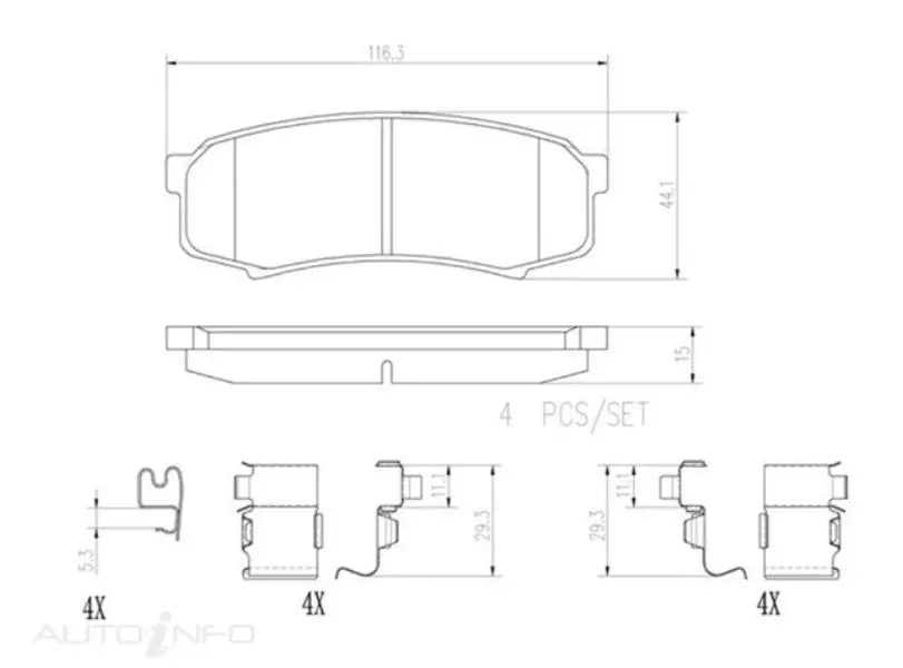 Premium 4x4 Rear Disc Brake Pads for Prado 90 95 120 150 GRJ KZJ RZJ KDJ-db1200