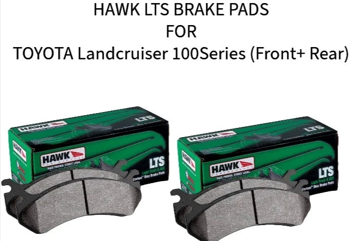 HAWK LTS BRAKE PADS FOR TOYOTA LANDCRUISER 100SERIES (FRONT+ REAR) HB427Y.685 + HB313Y.685 / DB1365 + DB1383
