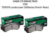 HAWK LTS BRAKE PADS FOR TOYOTA LANDCRUISER 100SERIES (FRONT+ REAR) HB427Y.685 + HB313Y.685 / DB1365 + DB1383