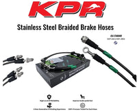 KPR BRAKES NEW FULL STAINLESS BRAKE HOSE KIT -BRAIDED LINE FITS LC150 PRADO - FRONT 2" LIFT