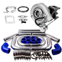 Universal T3 Turbo 0.63 A/R V-Band 450HP T3T4 T04E TURBOCHARGER + 2.5" 64mm 8PCS INTERCOOLER PIPING UPGRADE Kit
