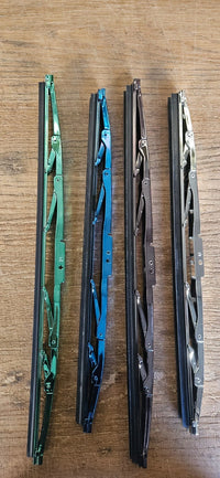 2X PREMIUM CHROM DOUBLE BLADE Windshield WIPER -CHROME BLUE 18" 460MM