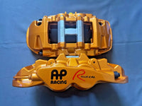 2X AP Racing CP8540 4POT CALIPERS GOLD FRONT RADI-CAL CALIPERS BRAKES SUITS WRX EVO BRZ 86 /AUDI /VW + MORE