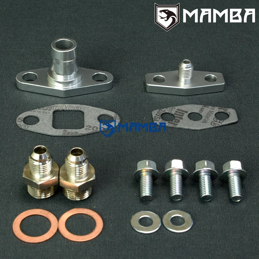 Garrett GT42R GT45R ball bearing 4AN 3/4" barb turbo oil & water flange adapter