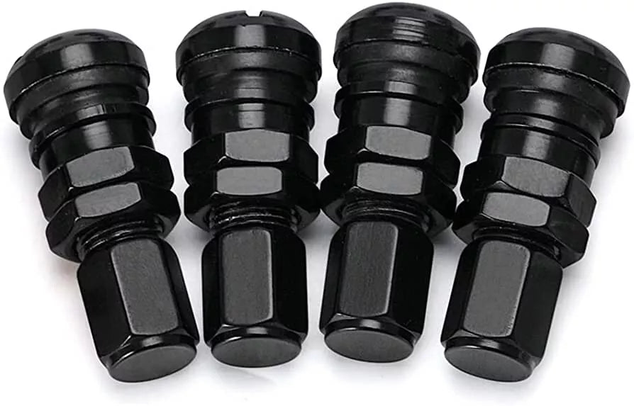 FORGED ALUMINIUM TYRE Valve Stem + Cap SET FOR WORKS RAYS VOLK WHEEL - BLACK