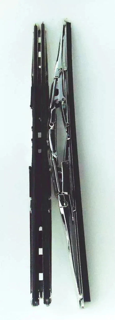 2X PREMIUM CHROM DOUBLE BLADE (DOUBLE PLATE) Windshield WIPER -CHROME BLACK 18" 460MM
