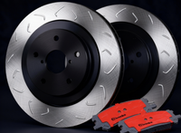 SALE- PREMIUM BRAKE UPGRADE KIT - OE PREMIUM BRAKE PADS + SLOTTED ROTORS PERFORMANCE UPGRADE KIT SUITS MITSUBISHI TRIDON /Challenger 2007-2015 295MM FRONT - REF:(DBA2208S / DBA2208 / 42208S)