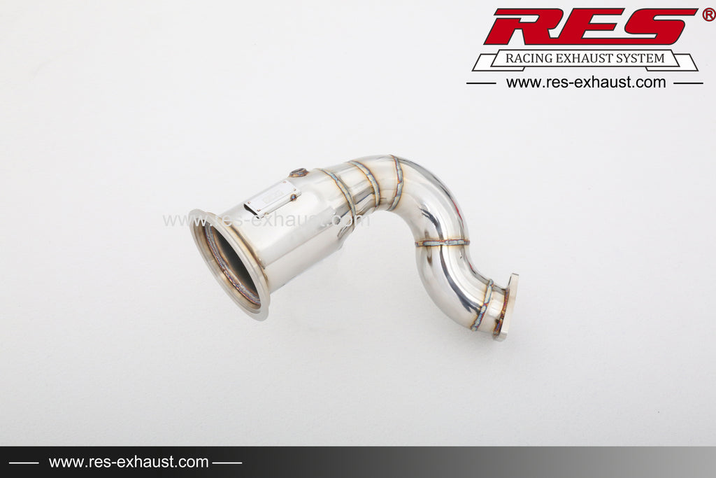 RES SS304, Catless Downpipe With Heat Protector FIT Porsche Cayenne E3 2.9T 2018+