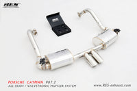 RES SS304, Valvetronic Rear Section+Two Middle Tips+Remote Control Kits FIT Porsche Cayman / Boxster 987 2.7NA / 2.9NA / 3.4NA 2008-2012
