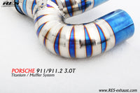 RES SS304, Sport Cat Downpipe+Valvetronic Rear Section+Four Tips+Remote Control Kits FIT Porsche 911 (991/997) Carrera 3.0T Carrera S 3.0T Carrera 4S 3.0T 2016-2017 991.2 Titanium