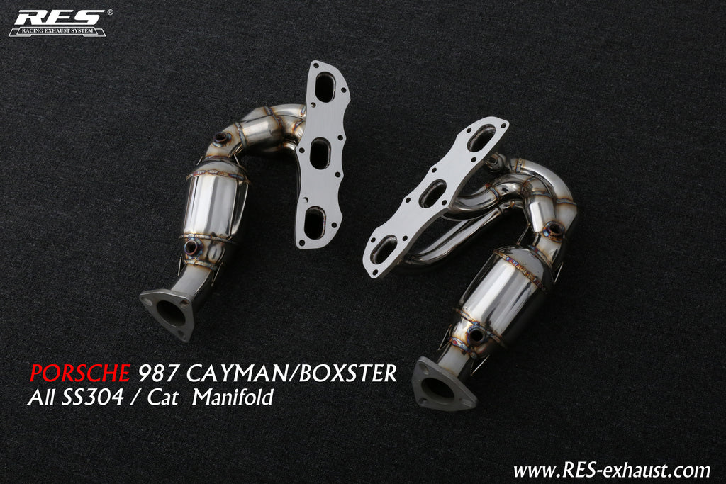 RES SS304, Sport Cat Manifold FIT Porsche Cayman / Boxster 987 2.9NA 2008-2012