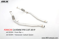 RES SS304, Front Pipe+Mid Pipe+Valvetronic Rear Section+Four Tips+Remote Control Kits FIT Porsche Cayenne E3 3.0T 2018+