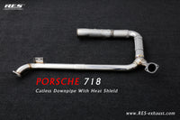 RES SS304, Catless Downpipe With Heat Protector FIT Porsche Cayman / Boxster 718 2.0T/2.5T/2.5 2016