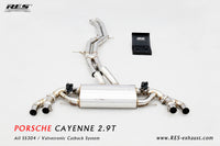 RES SS304, Mid Pipe+Valvetronic Rear Section+Four Tips+Remote Control Kits FIT Porsche Cayenne E3 2.9T 2018+