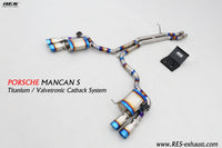 RES SS304, Mid Pipe+Valvetronic Rear Section+Four Tips+Remote Control Kits FIT Porsche Macan 3.0T / 3.6T 2014-2019 Titanium