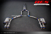 RES SS304, Mid Pipe+Valvetronic Rear Section+Four Tips+Remote Control Kits FIT Porsche Panamera 970 3.0T / 4.8T / 4.8NA 2014-2016 Titanium