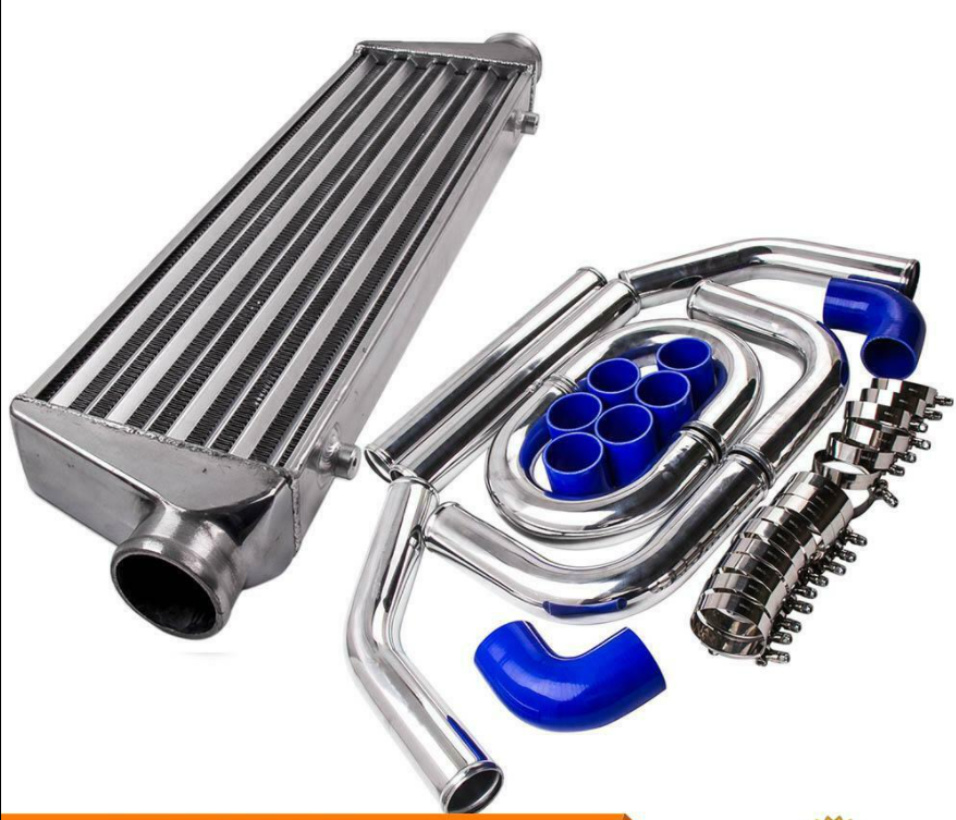 INTERCOOLER 550X140X65mm + FULL PIPING FMIC TURBO DIESEL KIT FOR PATROL TD42 ZD30 LANDCRUISER