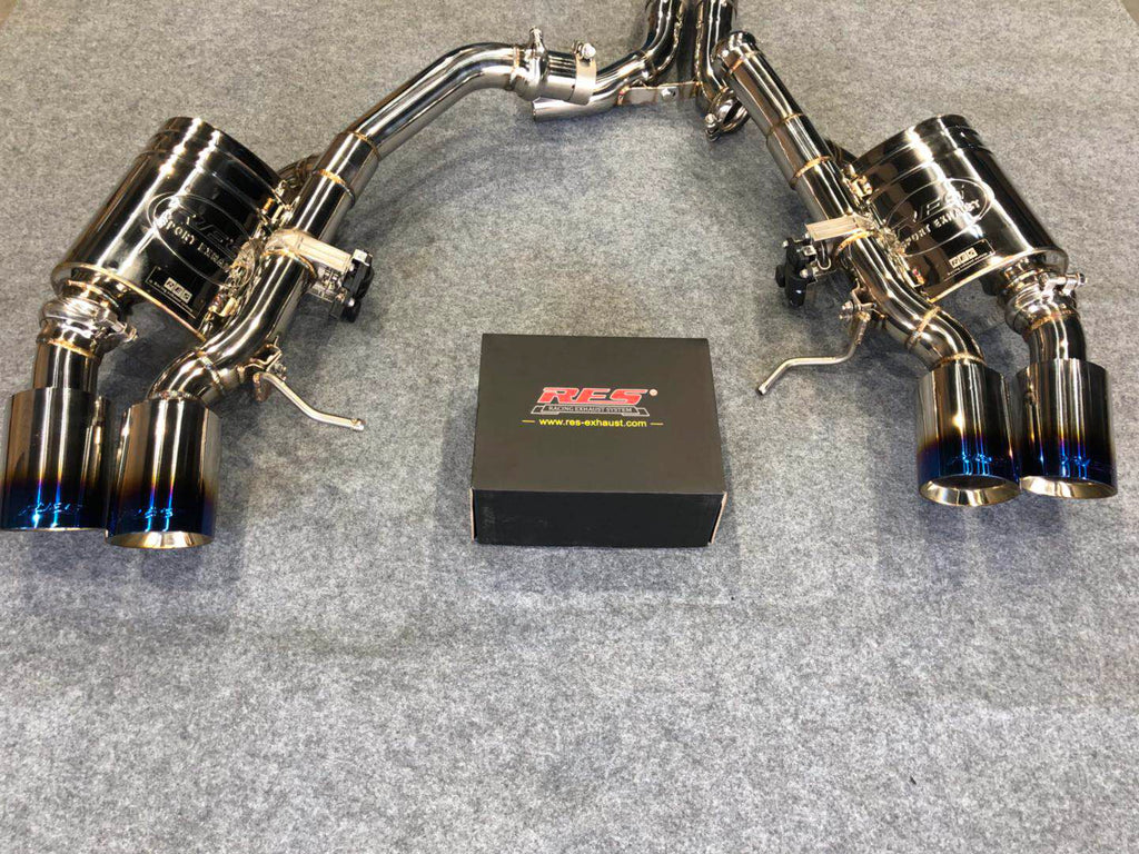 RES SS304, Mid Pipe+Valvetronic Rear Section+Four Tips+Remote Control Kits FIT Porsche Macan 2.0T 2014-2019