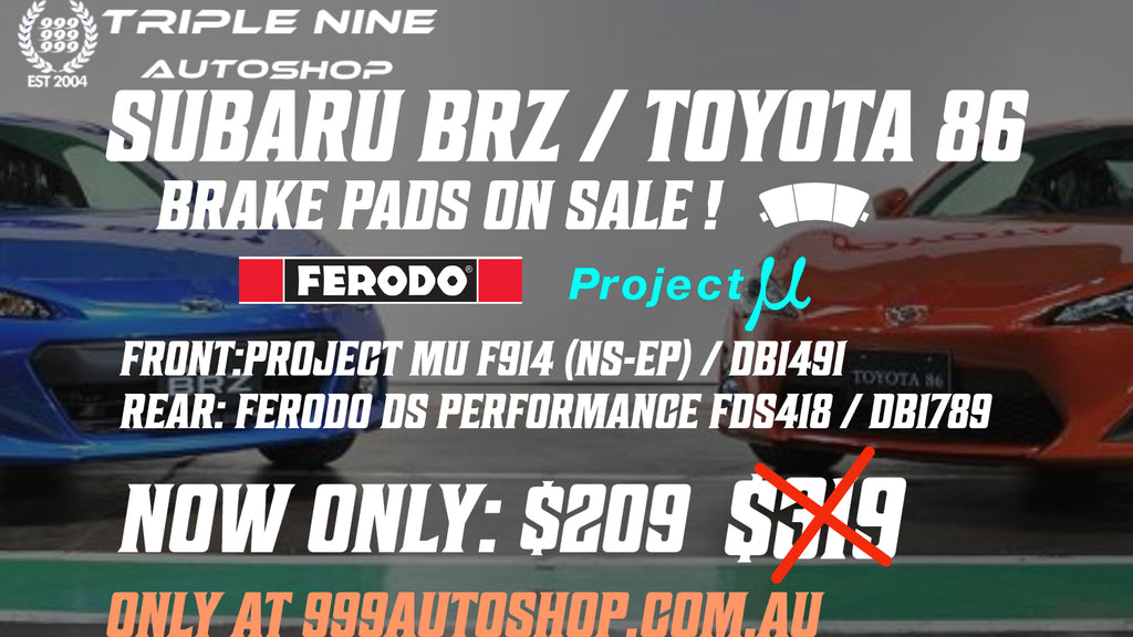 DEAL- FRONT AND REAR BRAKE PADS FOR TOYOTA 86 / SUBARU BRZ (PROJECT MU + FERODO DS PERFORMANCE)