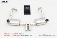 RES SS304, Valvetronic Rear Section+Two Middle Tips+Remote Control Kits FIT Porsche Cayman / Boxster 987 2.7NA / 2.9NA / 3.4NA 2008-2012