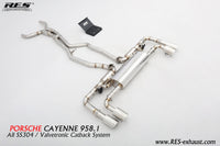 RES SS304, Mid Pipe+Valvetronic Rear Section+Four Tips+Remote Control Kits FIT Porsche Cayenne 958 3.0T / 4.8T / 3.6NA(USA Mode) / 4.8NA 2011-2014