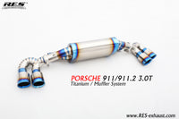 RES SS304, Sport Cat Downpipe+Valvetronic Rear Section+Four Tips+Remote Control Kits FIT Porsche 911 (991/997) Carrera 3.0T Carrera S 3.0T Carrera 4S 3.0T 2016-2017 991.2 Titanium