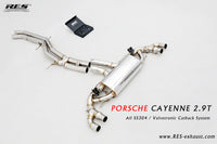 RES SS304, Mid Pipe+Valvetronic Rear Section+Four Tips+Remote Control Kits FIT Porsche Cayenne E3 2.9T 2018+