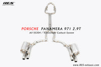 RES SS304, Front Pipe+Mid Pipe+Valvetronic Rear Section+Four Tips+Remote Control Kits FIT Porsche Panamera 971 2.9T 2017