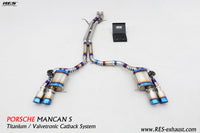 RES SS304, Mid Pipe+Valvetronic Rear Section+Four Tips+Remote Control Kits FIT Porsche Macan 3.0T / 3.6T 2014-2019 Titanium