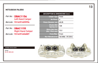 DBA Street Series Brake Caliper front (A PAIR) FOR Mitusbishi Pajero