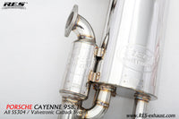 RES SS304, Mid Pipe+Valvetronic Rear Section+Four Tips+Remote Control Kits FIT Porsche Cayenne 958 3.0T / 4.8T / 3.6NA(USA Mode) / 4.8NA 2011-2014