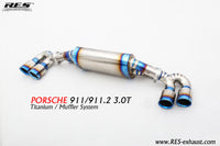 RES SS304, Sport Cat Downpipe+Valvetronic Rear Section+Four Tips+Remote Control Kits FIT Porsche 911 (991/997) Carrera 3.0T Carrera S 3.0T Carrera 4S 3.0T 2016-2017 991.2 Titanium