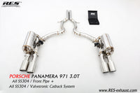 RES SS304, Mid Pipe+Valvetronic Rear Section+Four Tips+Remote Control Kits FIT Porsche Panamera 971 3.0T 2017