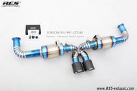 RES SS304, Valvetronic Rear Section+Two Middle Tips+Remote Control Kits FIT Porsche 911 GT3/RS 4 2015 Titanium